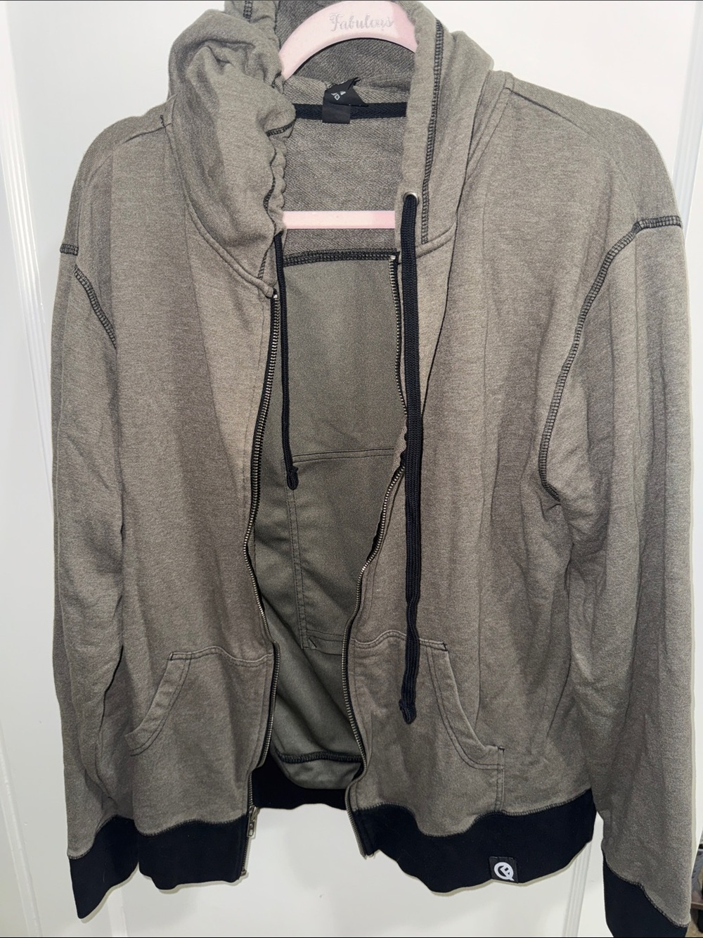 Quikflip - foldable hoodie into a backpack - full zip up. Large